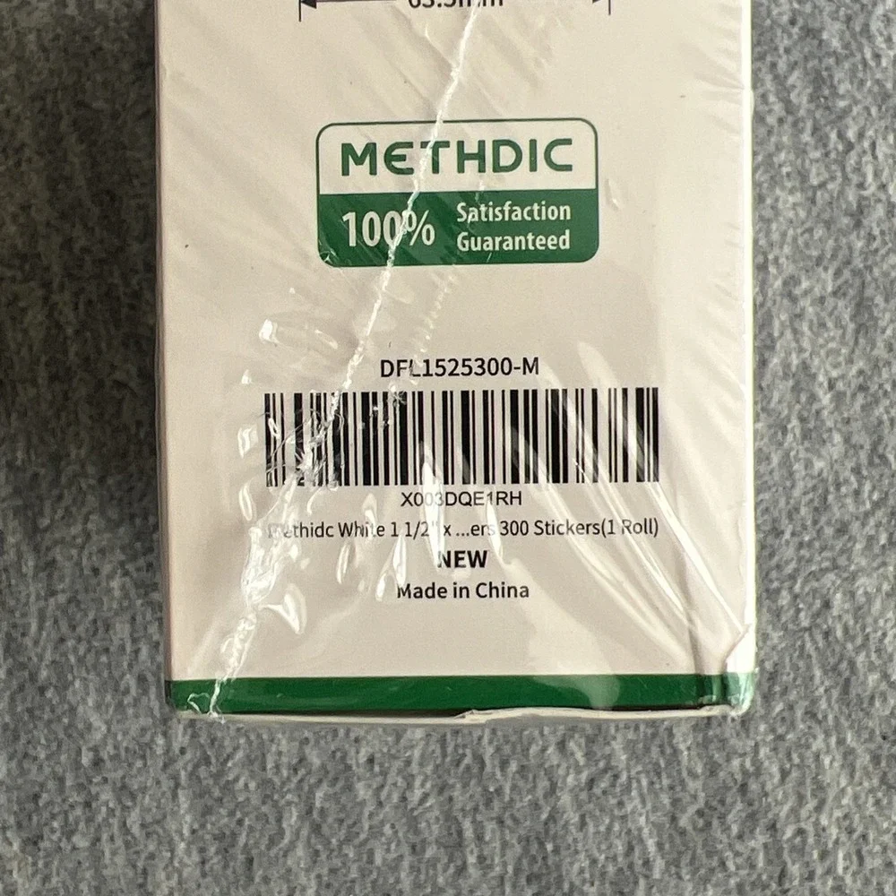 Methdic Dissolvable Labels For Food Storage‎ Containers 1.5x2.5 300 Stickers NIB